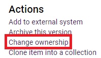  The change ownership link