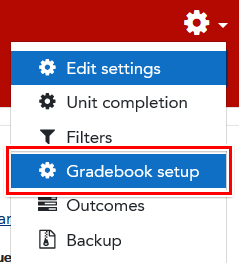 Gradebook setup link in unit admin menu