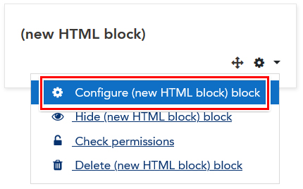 New block with configure option