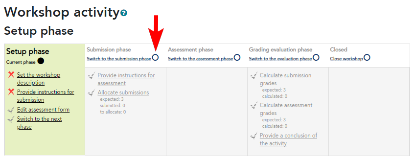 a screenshot of the phase planner tool in the Workshop activity