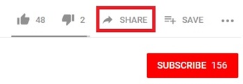 The YouTube share button