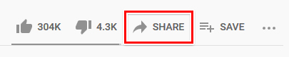 YouTube share button